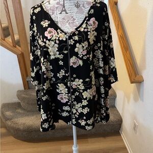 Floral Black Women's Top